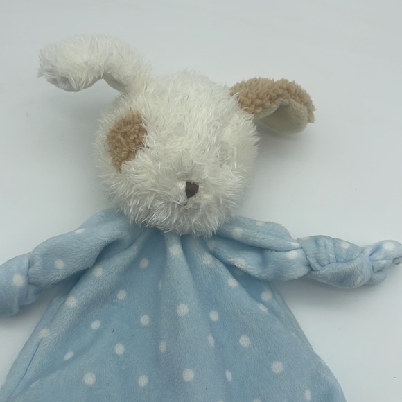Bunnies By The Bay Lovey Dog Puppy Security Toy Knots Blue Polka Dots - Picture 2 of 5